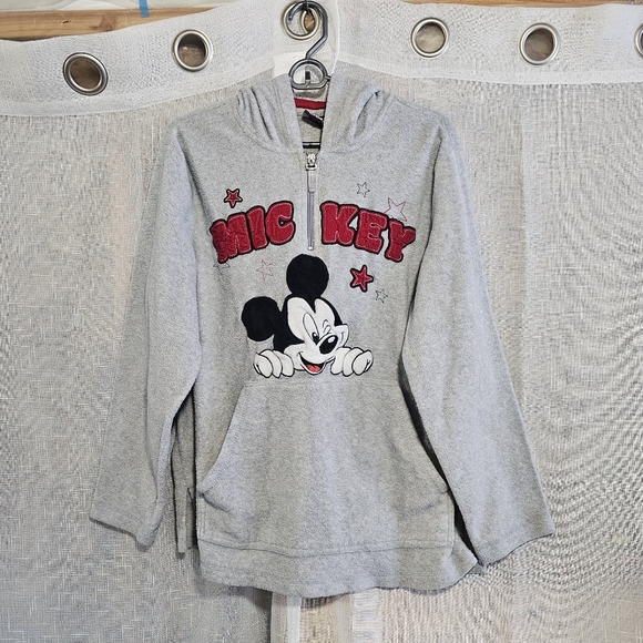 Disney Tops - Vintage Disney winking Mickey gray fleece hoodie womens 1x